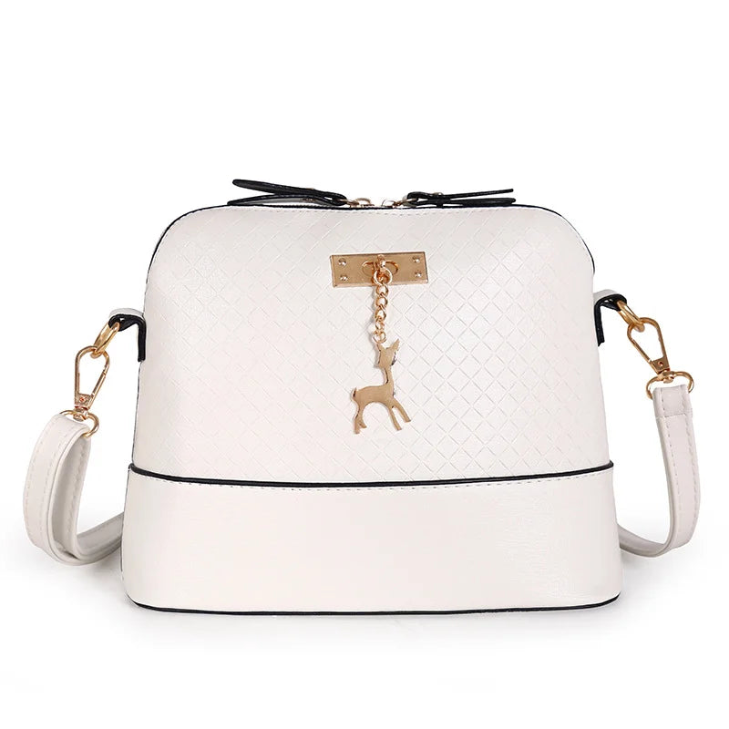 Women's Crossbody Shoulder Bag PU Zipper Bag Scratch Resistant Female Messenger