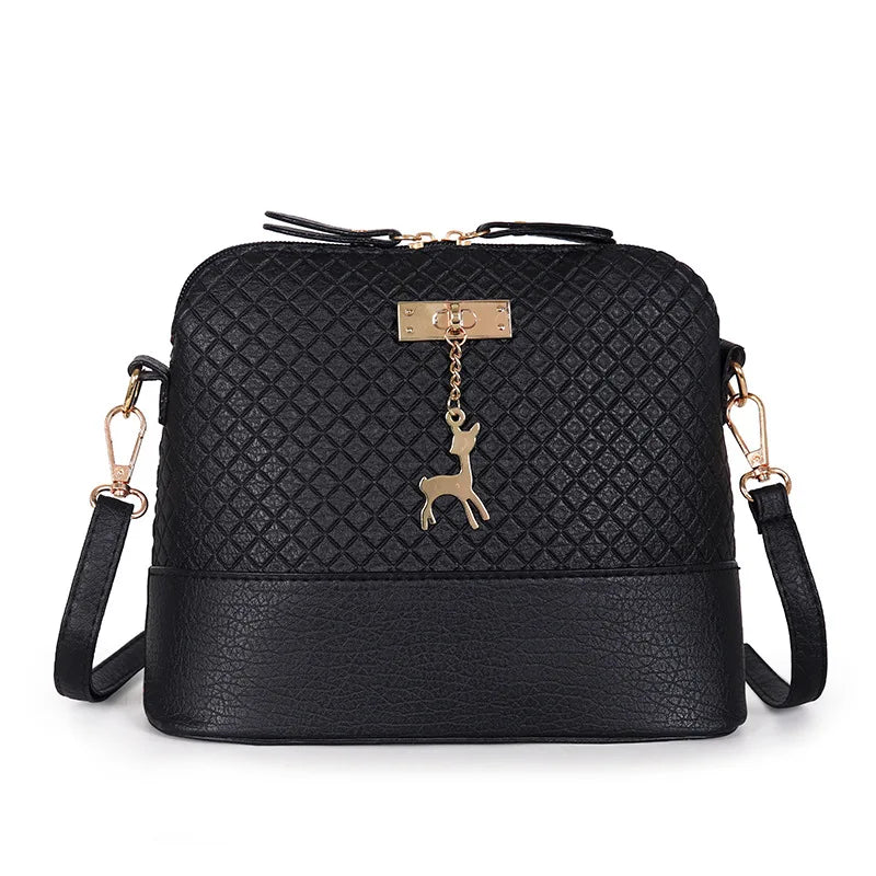 Women's Crossbody Shoulder Bag PU Zipper Bag Scratch Resistant Female Messenger