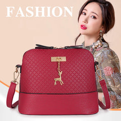 Women's Crossbody Shoulder Bag PU Zipper Bag Scratch Resistant Female Messenger