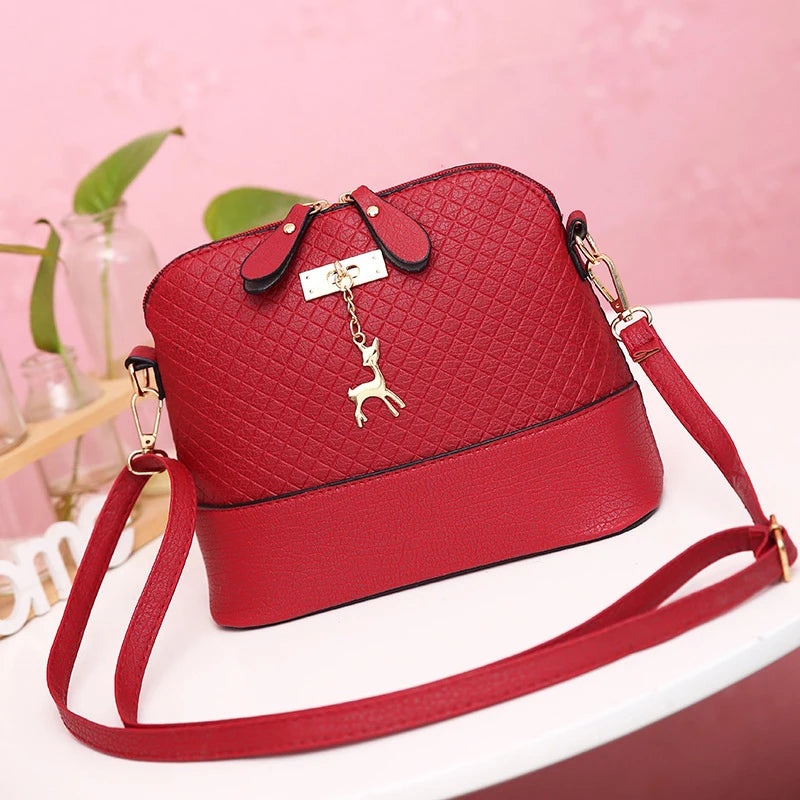 Women's Crossbody Shoulder Bag PU Zipper Bag Scratch Resistant Female Messenger