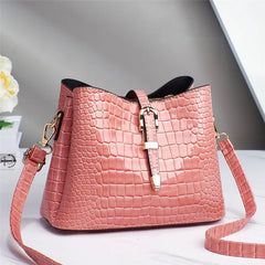 Stone Grain Bucket Bag Large Capacity Shoulder Bag