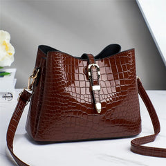 Stone Grain Bucket Bag Large Capacity Shoulder Bag