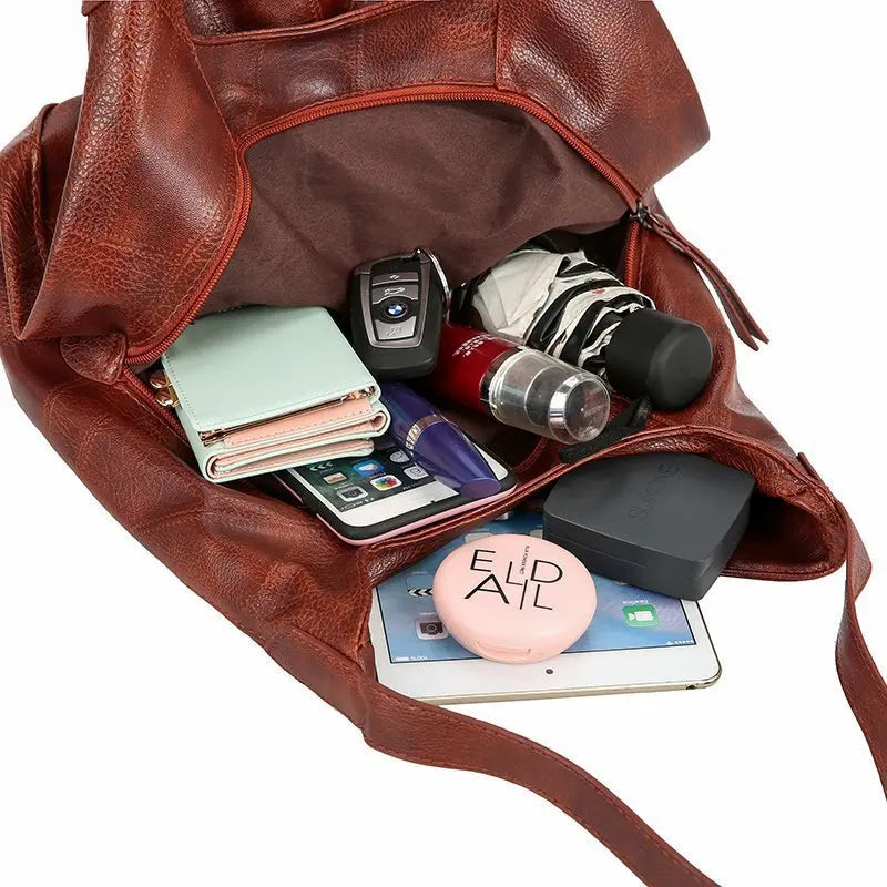 Soft Leather Shoulder Bag Large Capacity Messenger Bag Ladies Handbag
