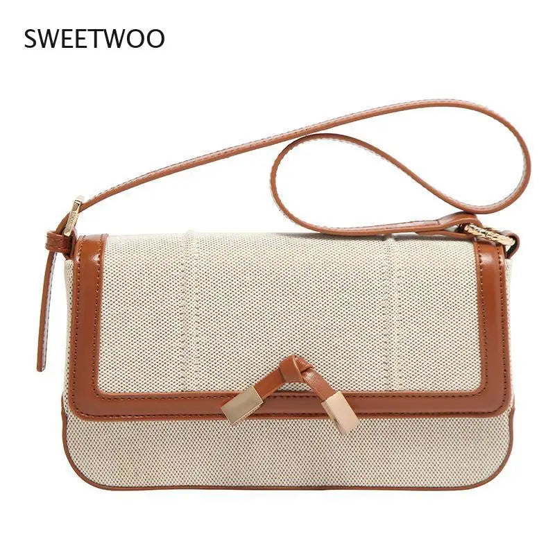 Kelp Knot Armpit Bag Single Shoulder Bag Women's Contrast Small Square Bag