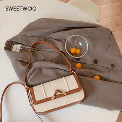Kelp Knot Armpit Bag Single Shoulder Bag Women's Contrast Small Square Bag