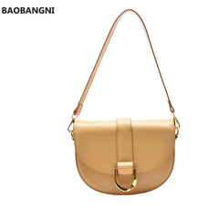 Women's Half Round Saddle Bag PU Leather Small Round Bag