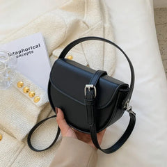 Half Round Saddle Bag PU Leather One Shoulder Totes