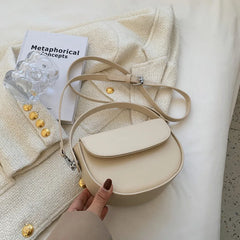 Half Round Saddle Bag PU Leather Women's Bag Underarm Small Round Bag