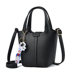 High-end Lychee Pattern Bucket Bag Women