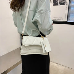 Retro Style Shoulder Messenger Bag Rhombic Indentation Portable Small Square Bag