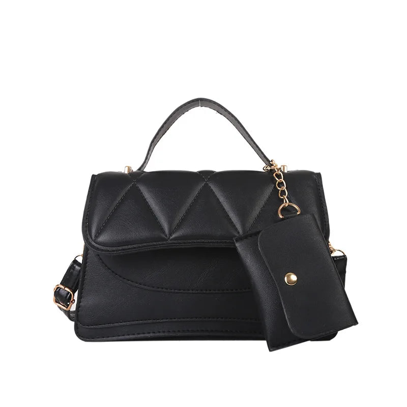 Retro Style Shoulder Messenger Bag Rhombic Indentation Portable Small Square Bag