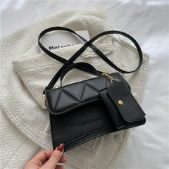 Retro Style Shoulder Messenger Bag Rhombic Indentation Portable Small Square Bag
