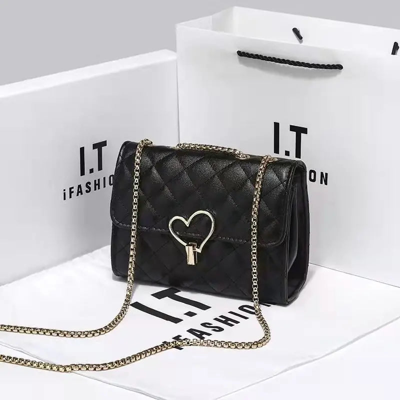 High-end Rhombus Chain Bag PU Messenger Bag Women
