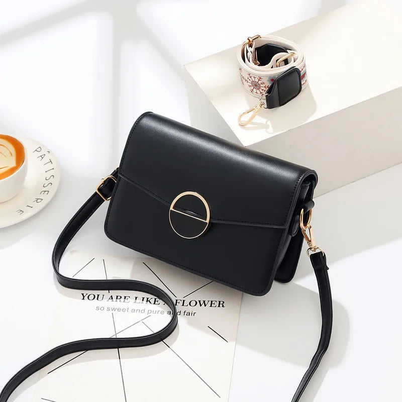 Women's Autumn Small Square Bag Wide Shoulder Strap Mini Bag