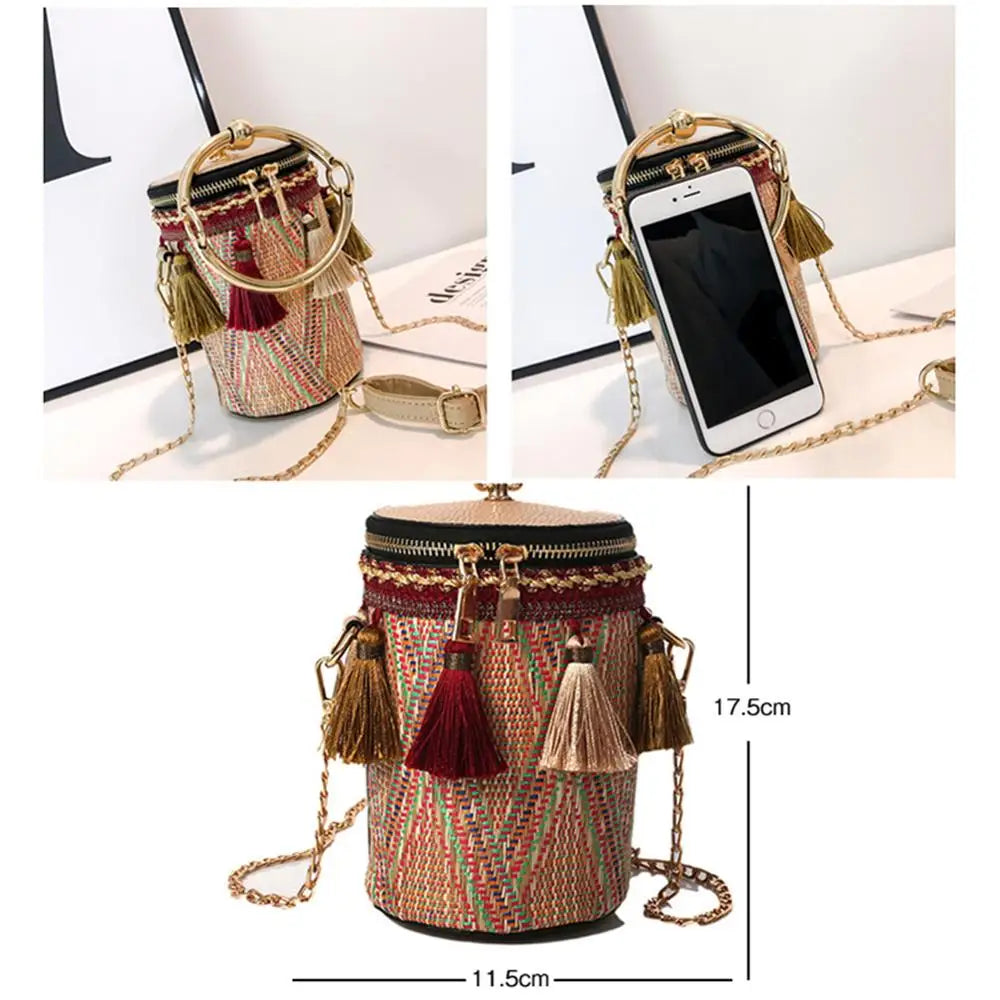 Small Shoulder Bag For Women Messenger Bag Ladies Handbag With Tassels