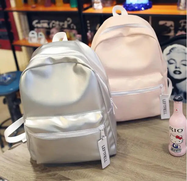 Lady PU Backpack Girl Travel Bag School Campus Bag