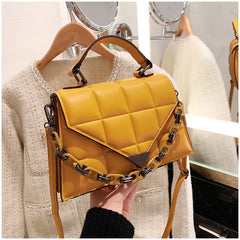 Women's Kelly Handbag Chain Messenger Bag Solid Shoulder Backpack
