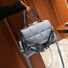 Women's Kelly Handbag Chain Messenger Bag Solid Shoulder Backpack