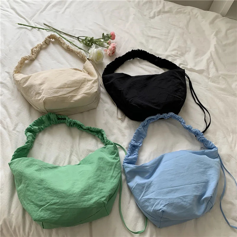 Nylon Drawstring Dumpling Bag Single Shoulder Diagonal Student Bag