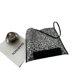 Leopard Stitched Single Shoulder Bag Small Square Bag
