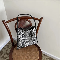Leopard Stitched Single Shoulder Bag Small Square Bag