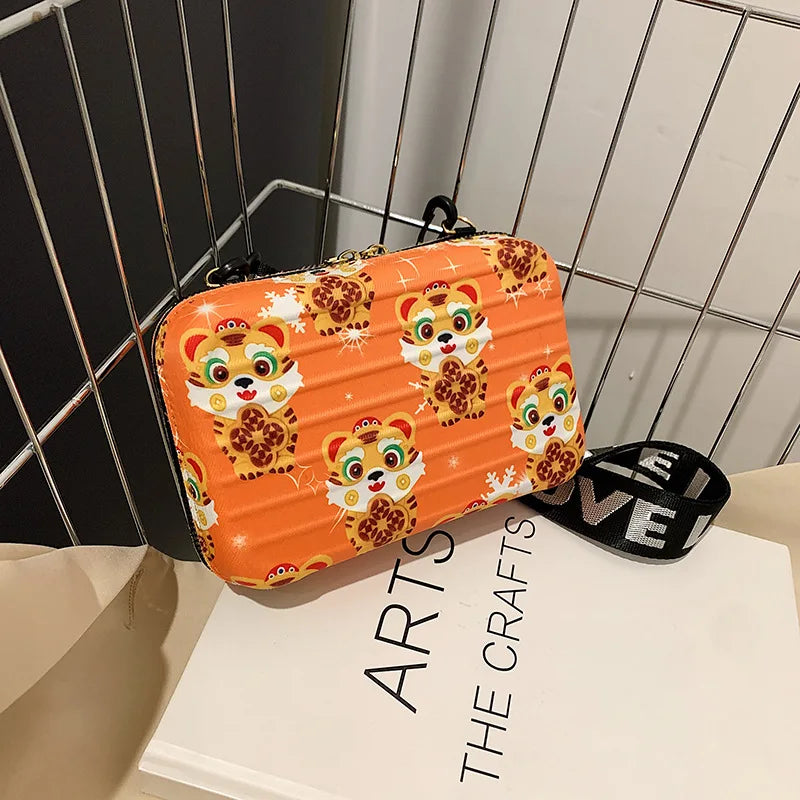 Tiger Print Shoulder Messenger Bag Western Wild Small Square Bag