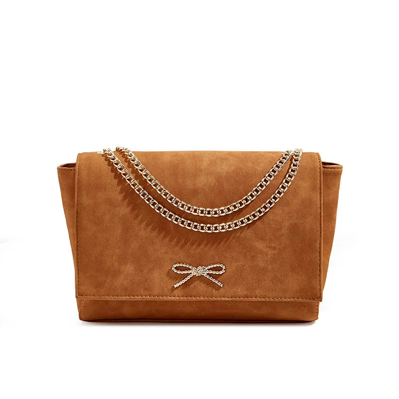 Women's High-End One-Shoulder Messenger Bag with Metal Chain