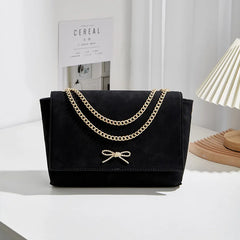 Women's High-End One-Shoulder Messenger Bag with Metal Chain