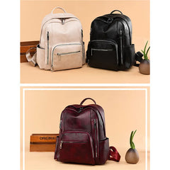 Leather Backpack High Female Shoulder Bag Casual Backpack Purse