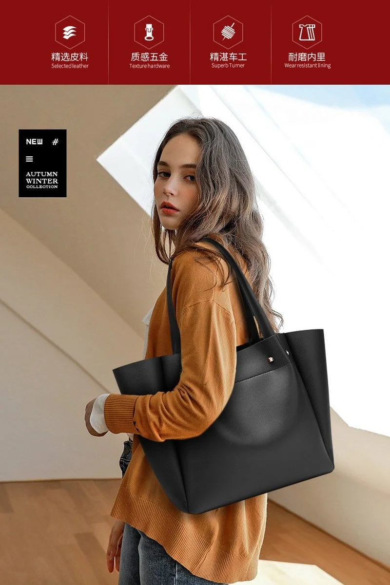 Soft PU Leather Ladies Shoulder Bag Tote Bag