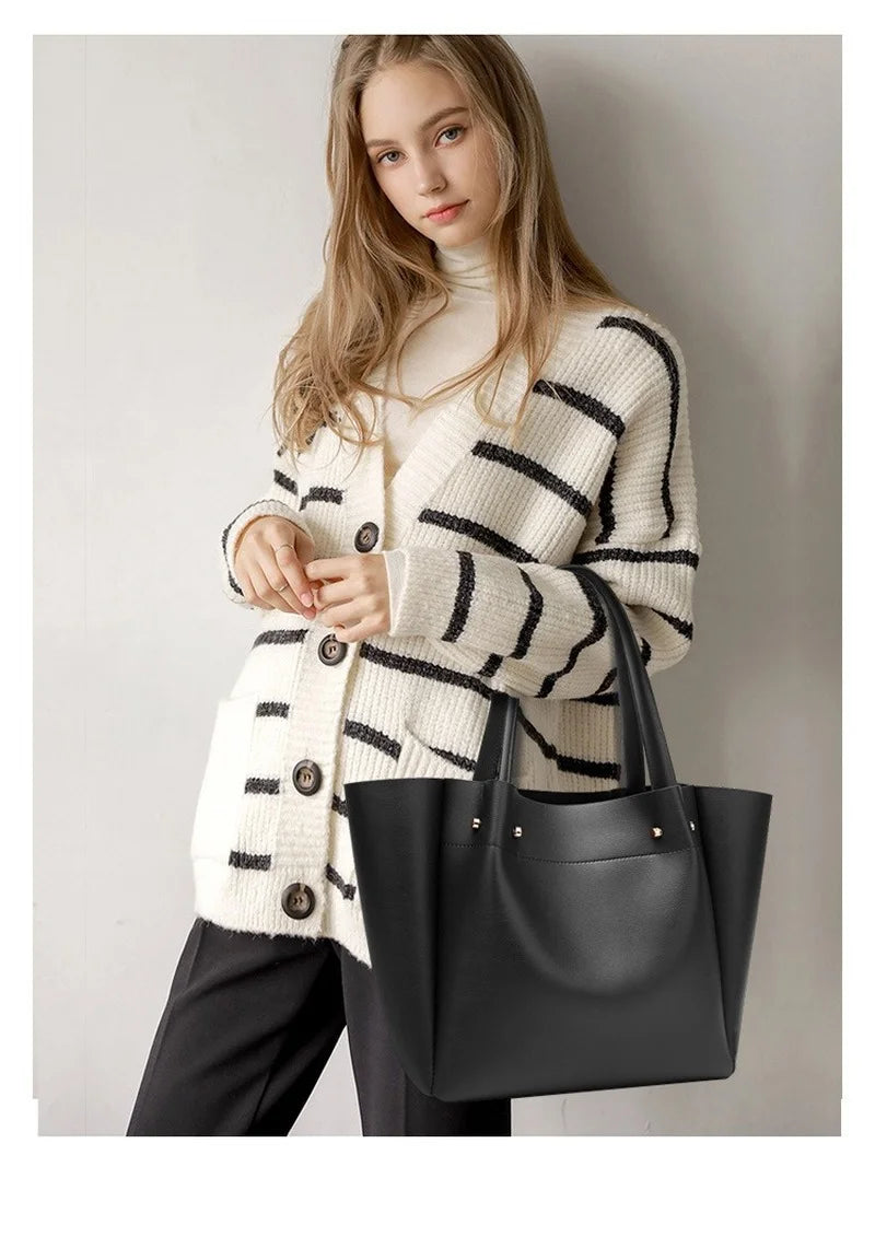 Soft PU Leather Ladies Shoulder Bag Tote Bag