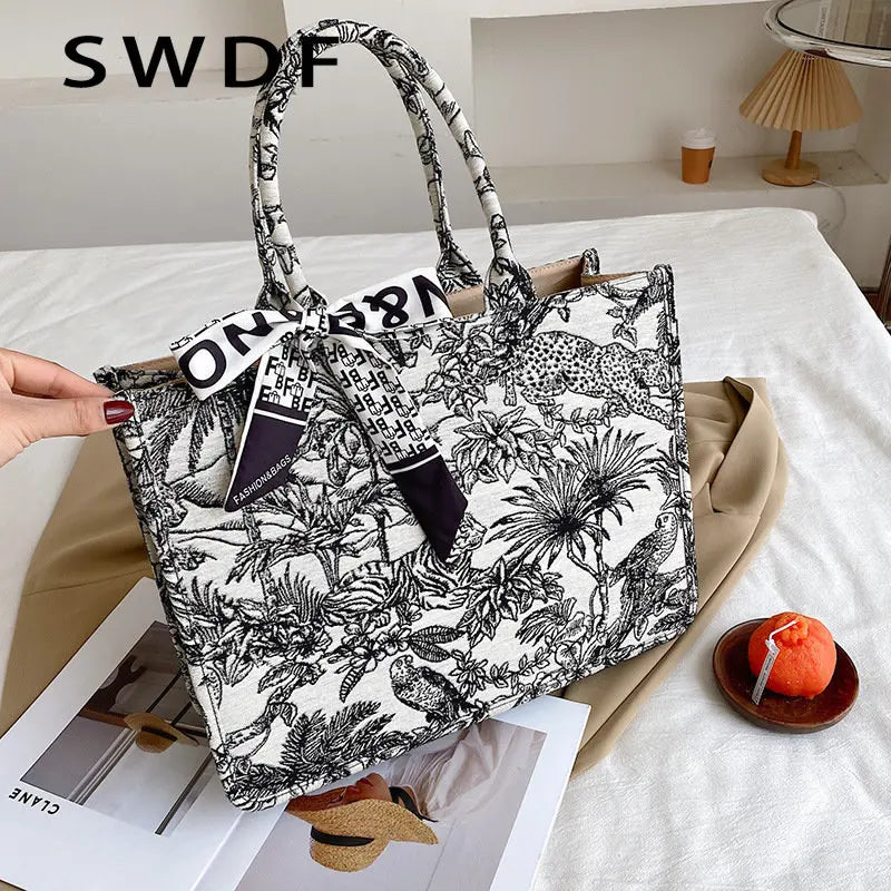 Large Canvas Tote Bag for Women, Top Handle Shoulder Bag