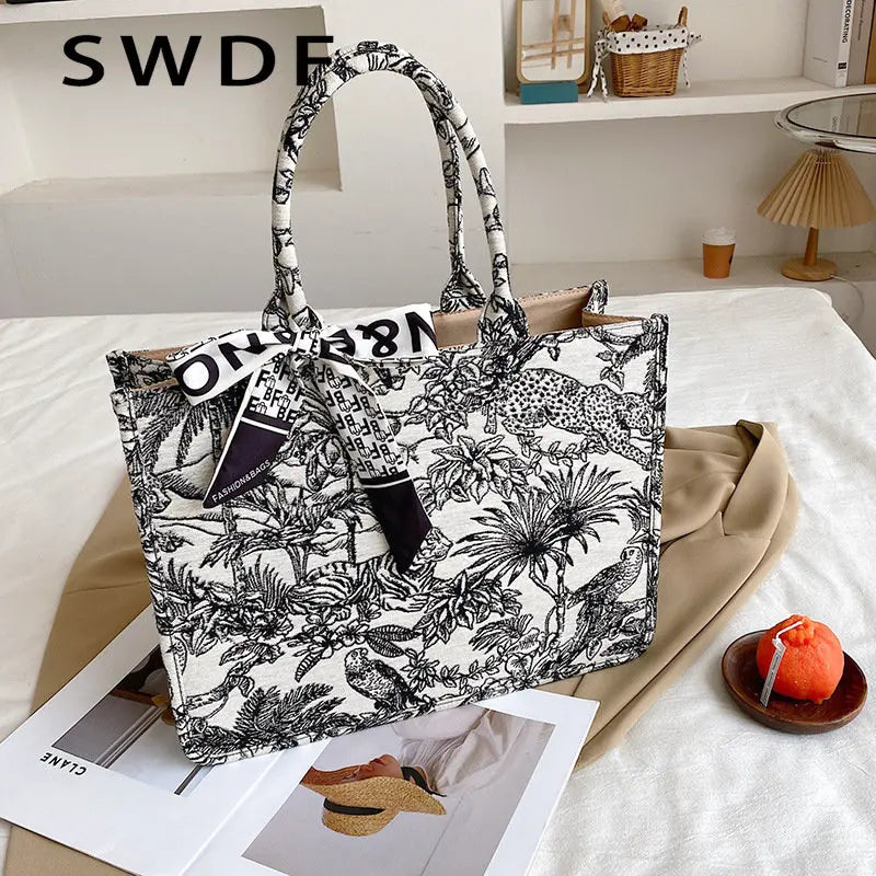 Large Canvas Tote Bag for Women, Top Handle Shoulder Bag