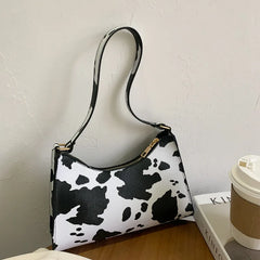 Cow Print Underarm Bag Handbag Minimalist Shoulder Bag