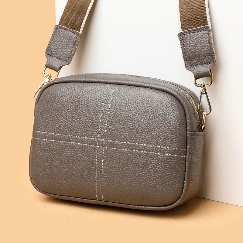 Cowhide Shoulder Messenger Bag Soft Leather Handbag