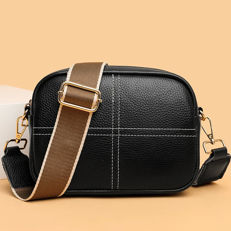Cowhide Shoulder Messenger Bag Soft Leather Handbag