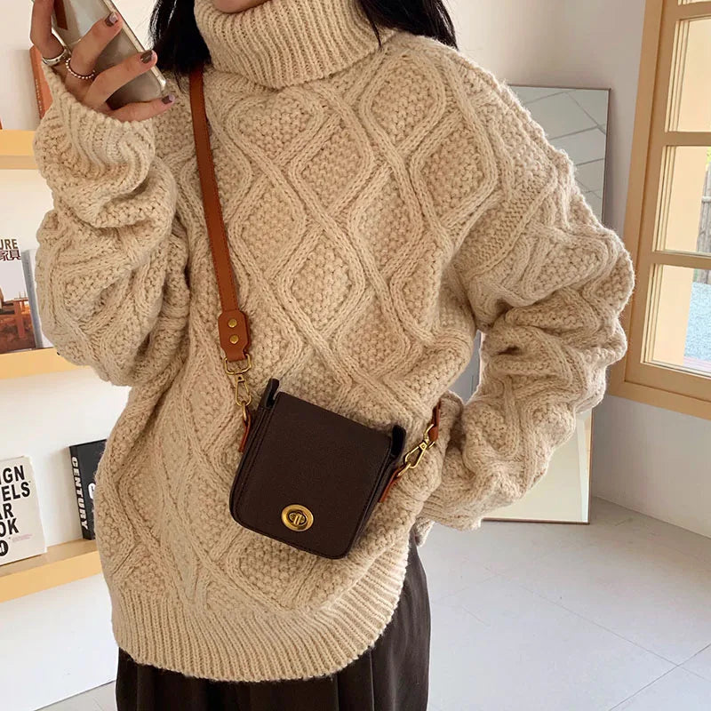 Mini Shoulder Bag Vintage Pu Leather Women Small Square Crossbody Bags