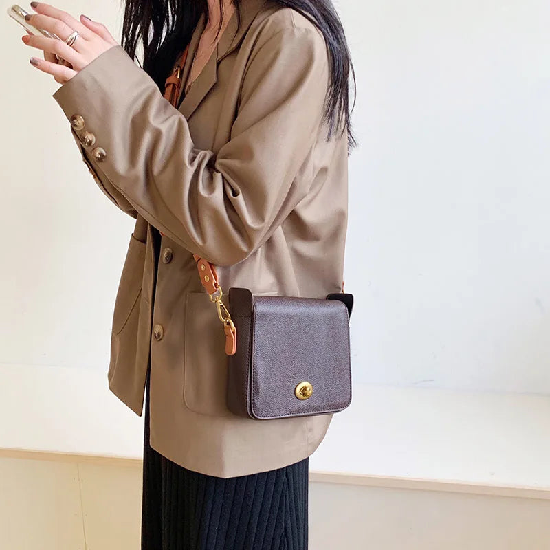 Mini Shoulder Bag Vintage Pu Leather Women Small Square Crossbody Bags