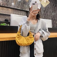 Pleated Handbag Autumn Winter Suede Totes Travel Dumpling Sac A Main Femme