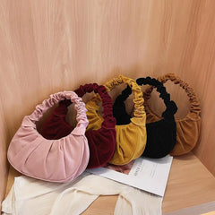 Pleated Handbag Autumn Winter Suede Totes Travel Dumpling Sac A Main Femme