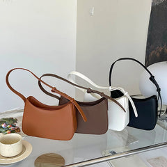 Women's PU Leather Zipper Underarm Bag Travel Handbag