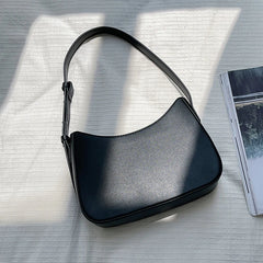 Women's PU Leather Zipper Underarm Bag Travel Handbag