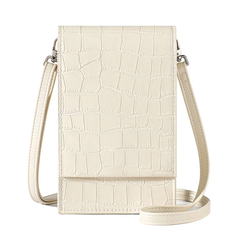 Women's PU Leather Crossbody Bag Flap Phone Shopper Bag