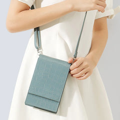 Women's PU Leather Crossbody Bag Flap Phone Shopper Bag