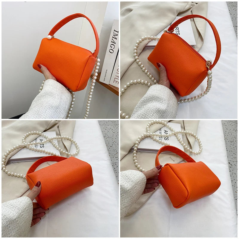 Stylish Zipper Shoulder Bag Soft PU Leather Messenger Bag