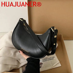 Women's Half-moon Small Underarm Bag Mini Clutch Pu Leather Handbag