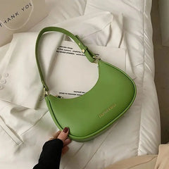 Women's Half-moon Small Underarm Bag Mini Clutch Pu Leather Handbag