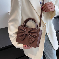 Bowknot Handbags Shoulder Bag Female Leather Lovely Girls Purse