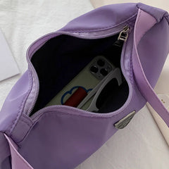 Women's Nylon Shoulder Bag Clutch Purse Solid Crossbody Handbags