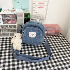 Sweet Bear Fur Crossbody Bag for Women